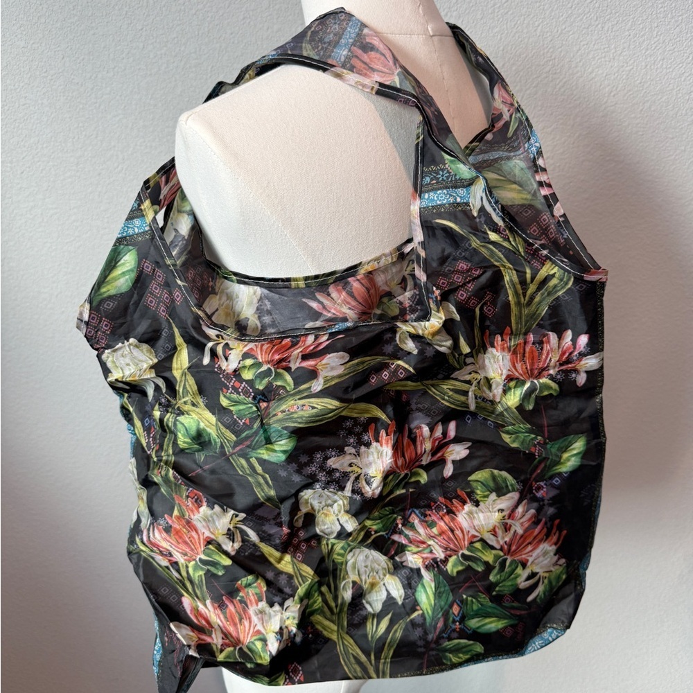Johnny Was Black and Multicolor Floral Tote - Picture 4 of 5